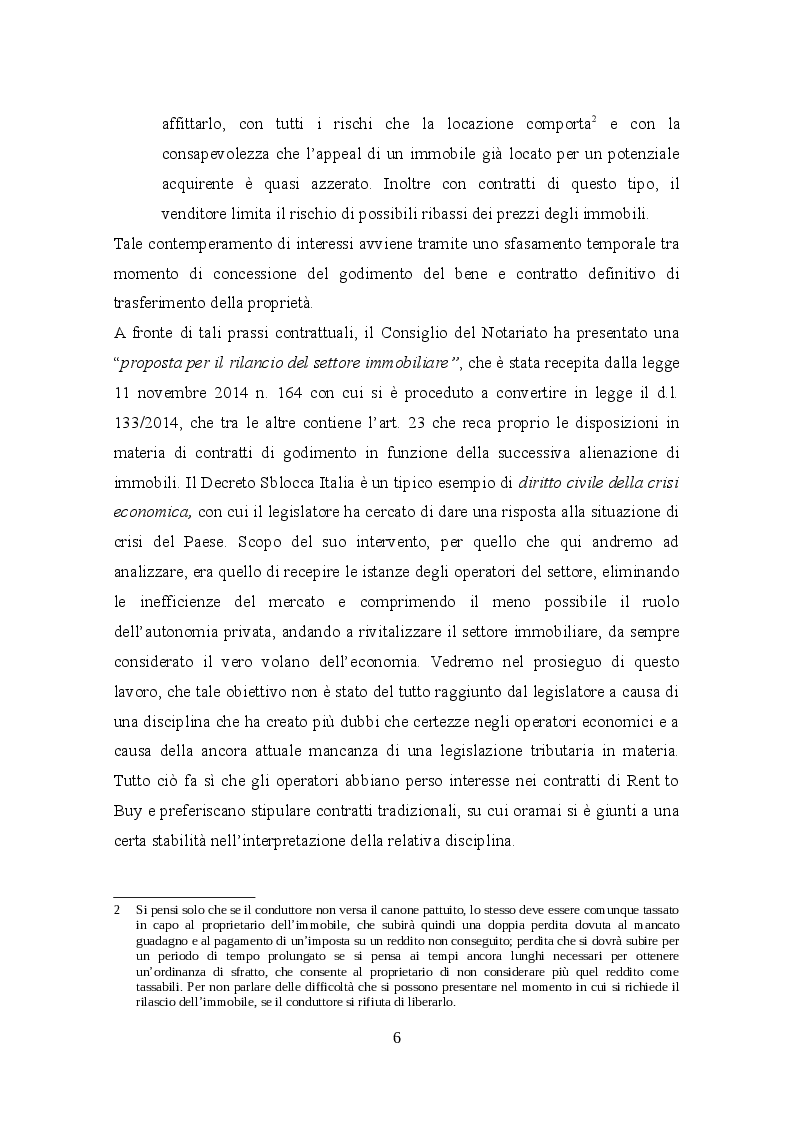 Anteprima della tesi: Profili civilistici e fiscali del Rent to Buy, Pagina 5