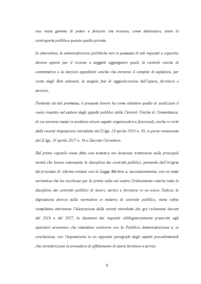 Anteprima della tesi: Il ruolo delle Centrali Uniche di Committenza nel Settore degli Appalti Pubblici, Pagina 3