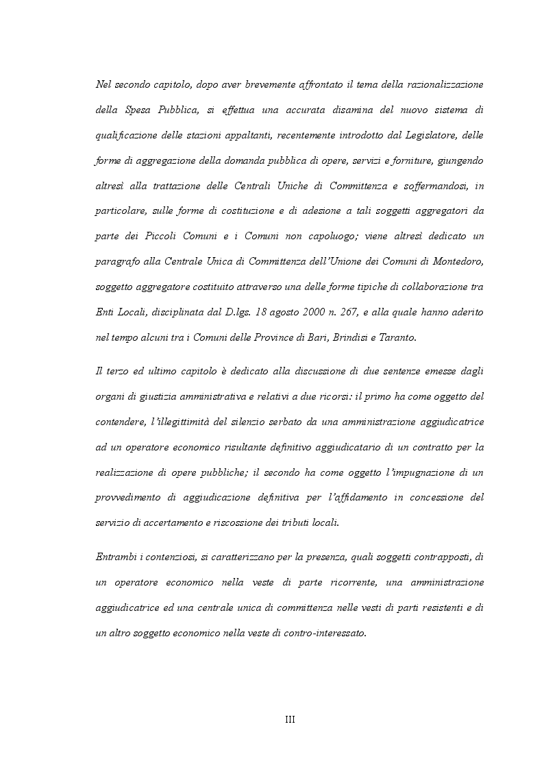 Anteprima della tesi: Il ruolo delle Centrali Uniche di Committenza nel Settore degli Appalti Pubblici, Pagina 4