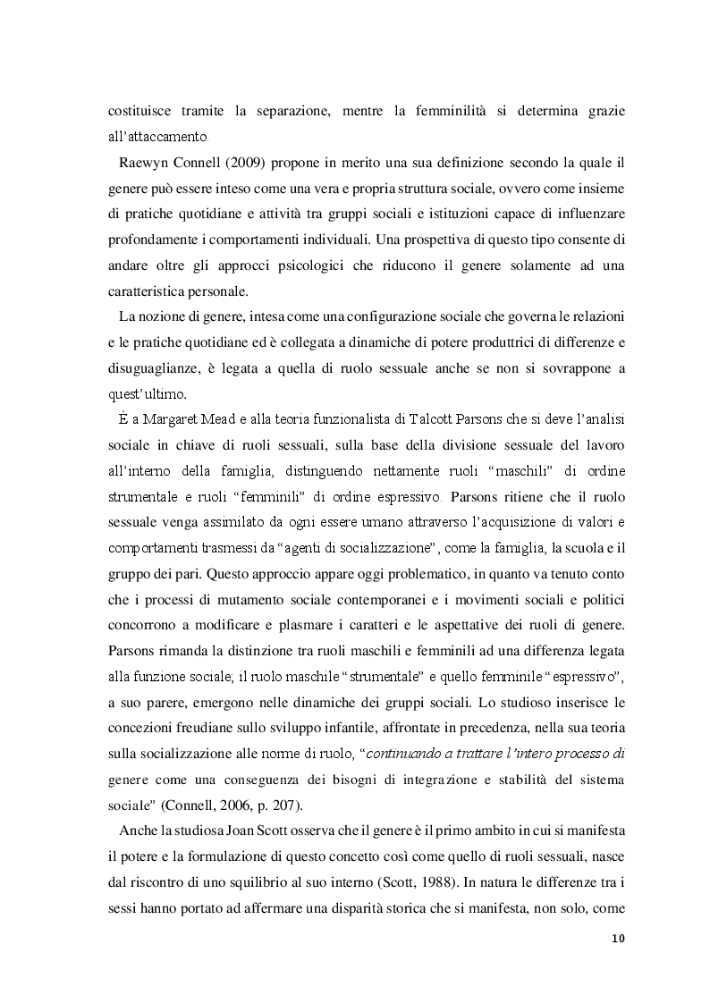 Estratto dalla tesi: Le identità maschili: i processi di mutamento