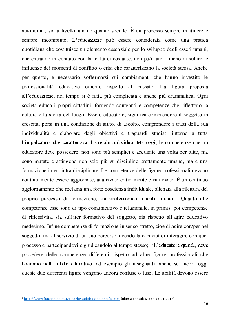 Anteprima della tesi: Il metodo autobiografico come strumento per la ri-progettazione esistenziale, Pagina 7