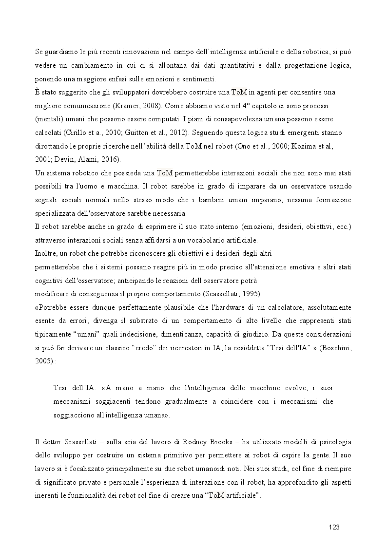 Anteprima della tesi: Dal cognitivismo alla robotica: la teoria della mente nell’interazione uomo-robot in una prospettiva evoluzionistica e in relazione alla teoria della complessità, Pagina 5