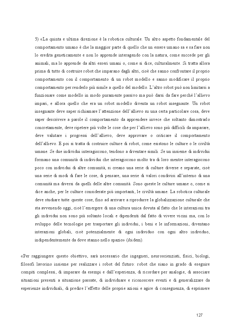 Anteprima della tesi: Dal cognitivismo alla robotica: la teoria della mente nell’interazione uomo-robot in una prospettiva evoluzionistica e in relazione alla teoria della complessità, Pagina 9