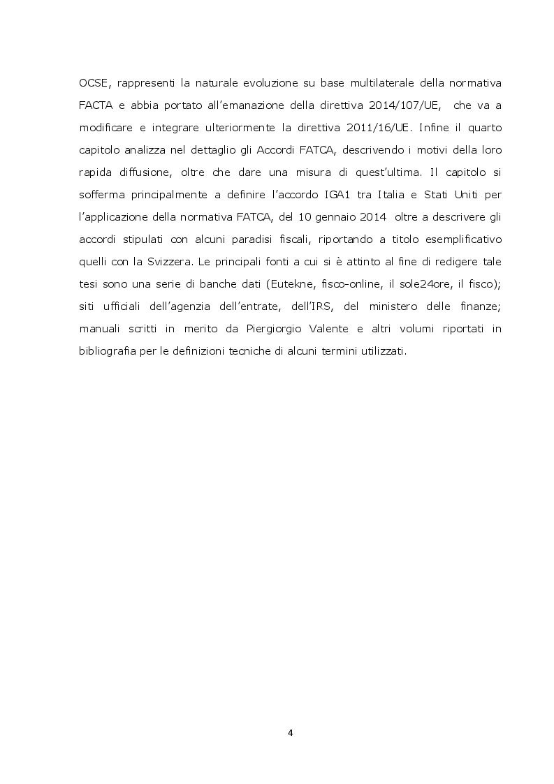 Anteprima della tesi: La lotta contro l'evasione e l'elusione fiscale internazionale tramite i FATCA, Pagina 3