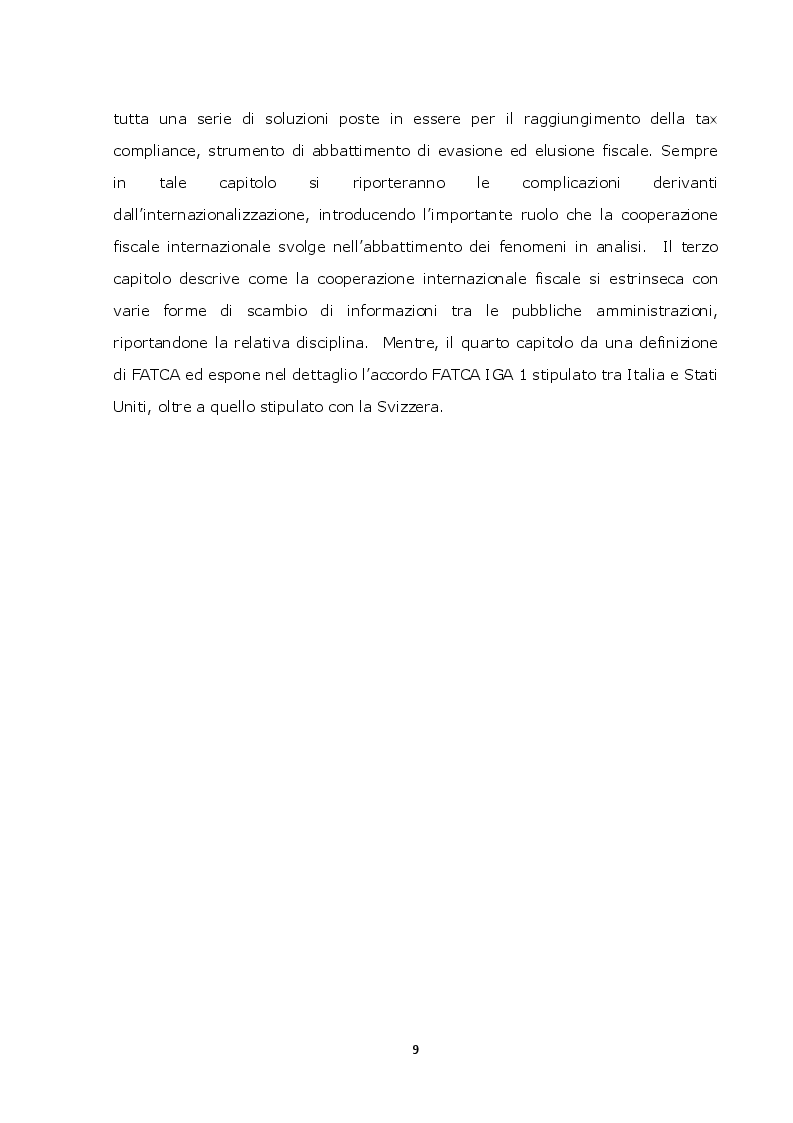 Anteprima della tesi: La lotta contro l'evasione e l'elusione fiscale internazionale tramite i FATCA, Pagina 8