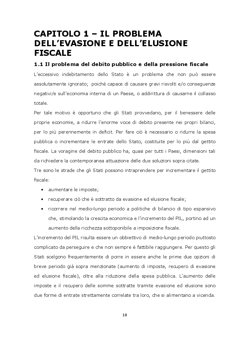 Anteprima della tesi: La lotta contro l'evasione e l'elusione fiscale internazionale tramite i FATCA, Pagina 9