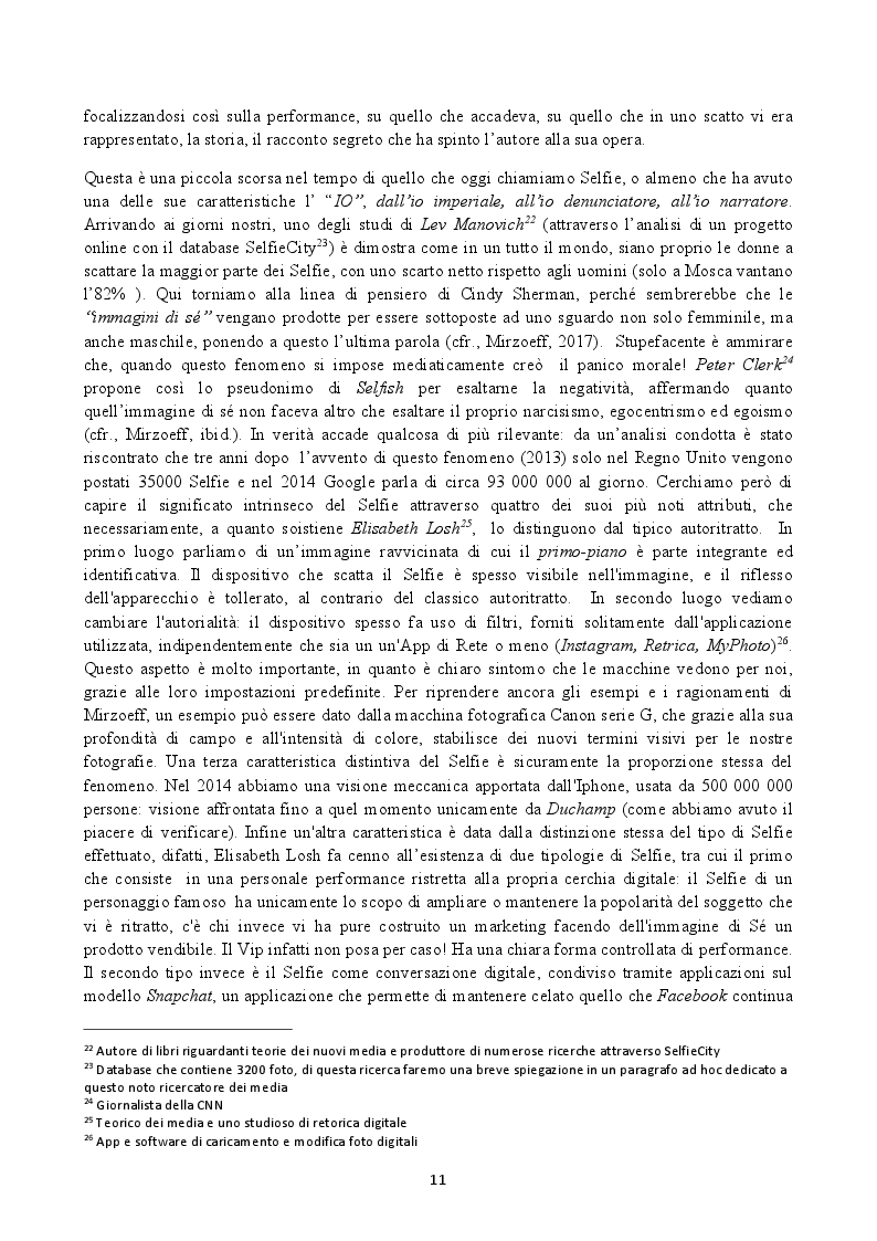 Estratto dalla tesi: Il Selfie: strutture e dinamiche psico-sociali. Il paradosso comunicativo dell'immagine dell'io