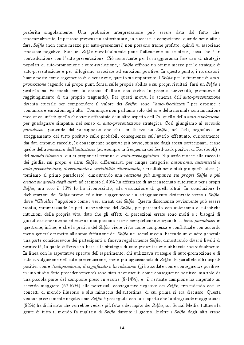 Anteprima della tesi: Il Selfie: strutture e dinamiche psico-sociali. Il paradosso comunicativo dell'immagine dell'io, Pagina 4
