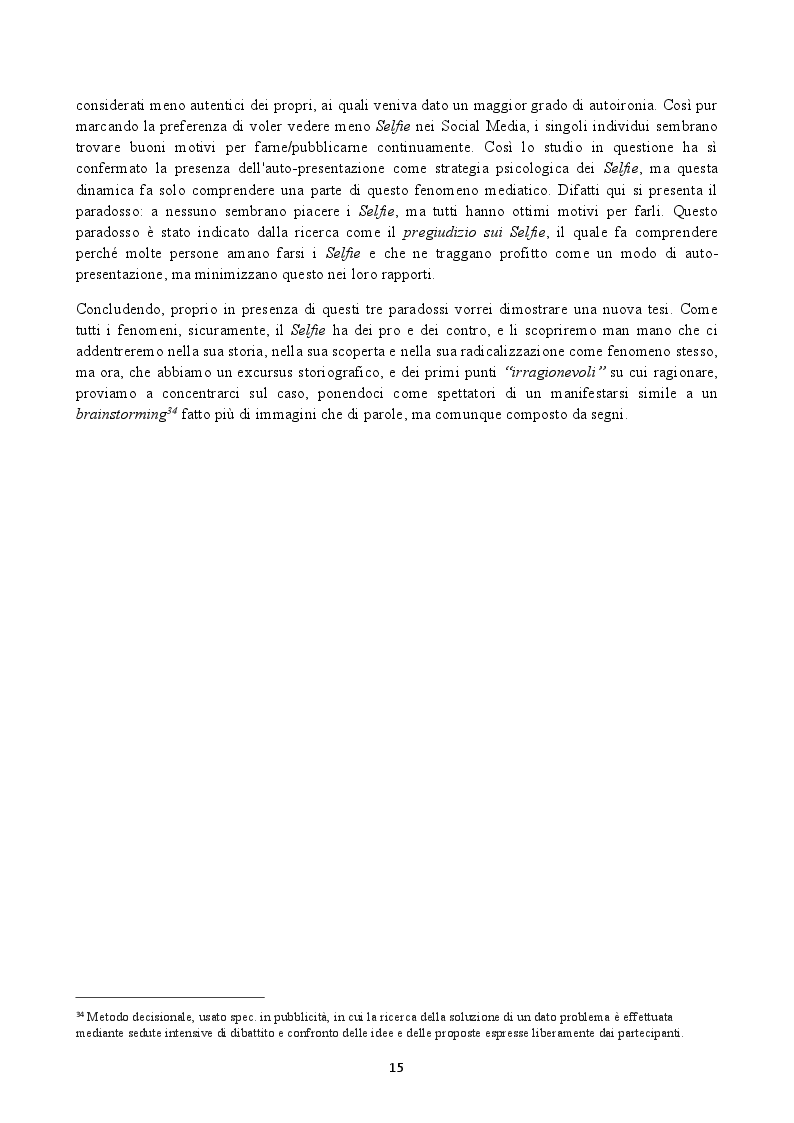 Anteprima della tesi: Il Selfie: strutture e dinamiche psico-sociali. Il paradosso comunicativo dell'immagine dell'io, Pagina 5