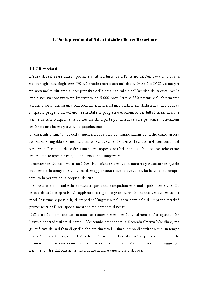 Anteprima della tesi: Portopiccolo: una nuova opportunità turistica per il Nord-Adriatico, Pagina 6