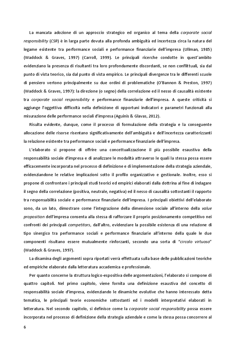 Anteprima della tesi: Corporate Social Responsibility: Implicazioni Strategiche ed Impatto sulle Performance Aziendali, Pagina 3