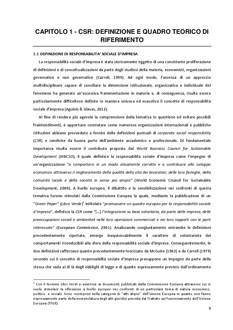 Anteprima della tesi: Corporate Social Responsibility: Implicazioni Strategiche ed Impatto sulle Performance Aziendali, Pagina 5