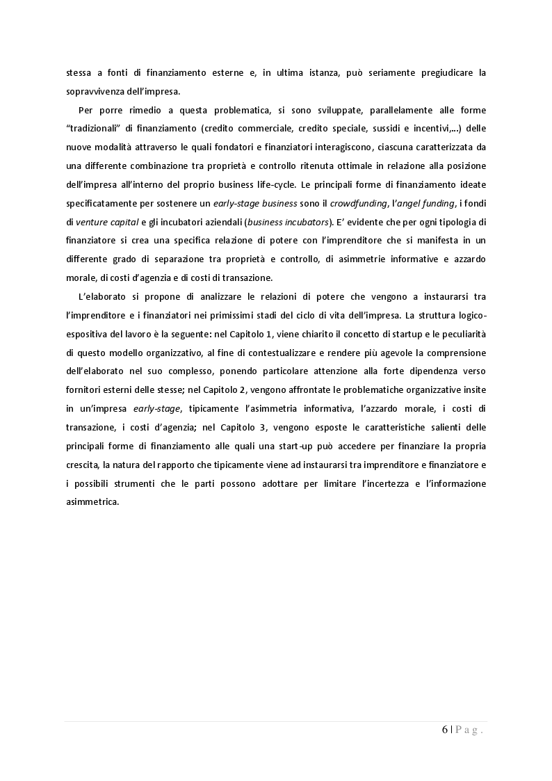 Anteprima della tesi: La governance nelle start-up: dinamiche di potere e controllo tra imprenditori, fornitori e finanziatori, Pagina 3
