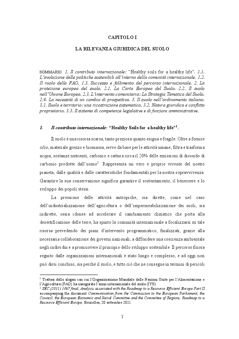 Anteprima della tesi: La disciplina giuridica del consumo di suolo, Pagina 5