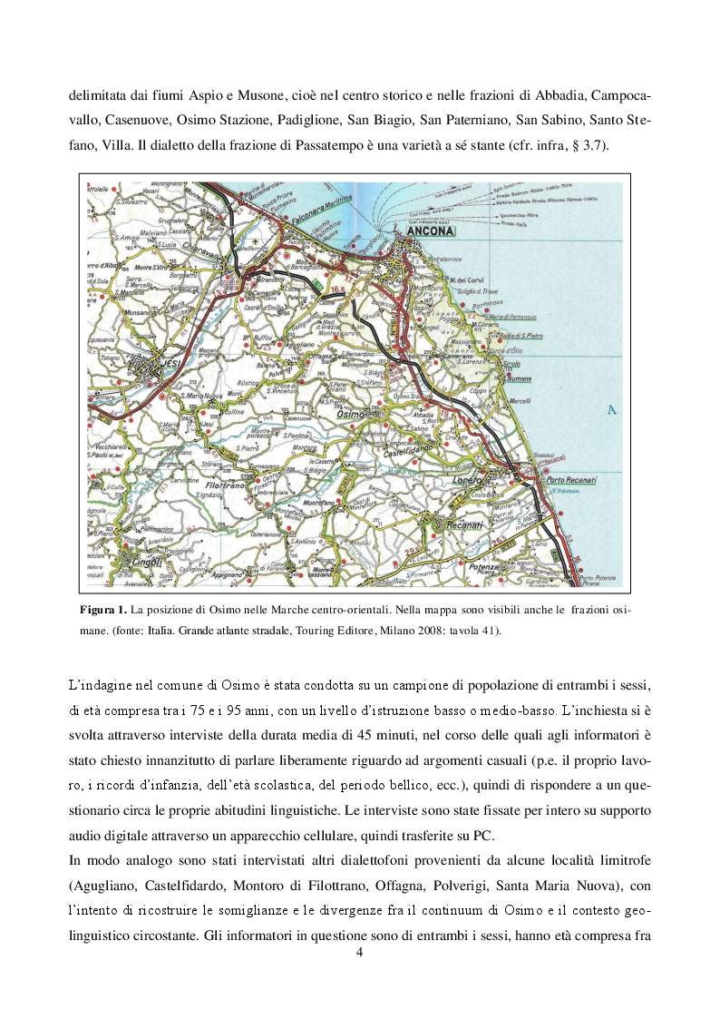 Anteprima della tesi: Il dialetto di Osimo. Un'indagine sul campo, Pagina 3