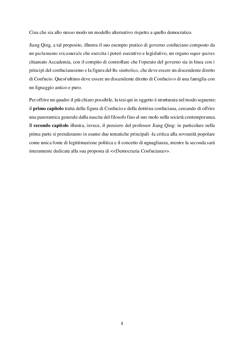 Anteprima della tesi: Democrazia Confuciana: la proposta di Jiang Qing, Pagina 3