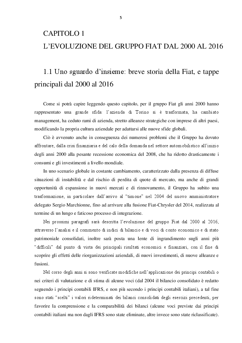 Anteprima della tesi: L'evoluzione del Gruppo Fiat dal 2000 al 2016: dalla crisi alla fusione con Chrysler, Pagina 4