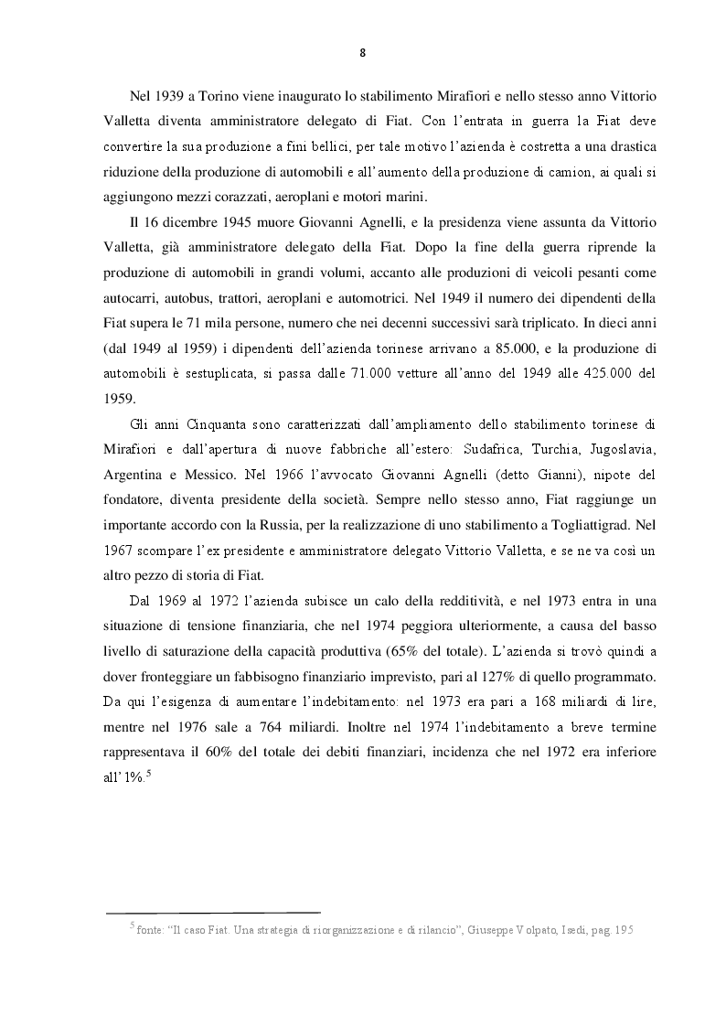 Anteprima della tesi: L'evoluzione del Gruppo Fiat dal 2000 al 2016: dalla crisi alla fusione con Chrysler, Pagina 7