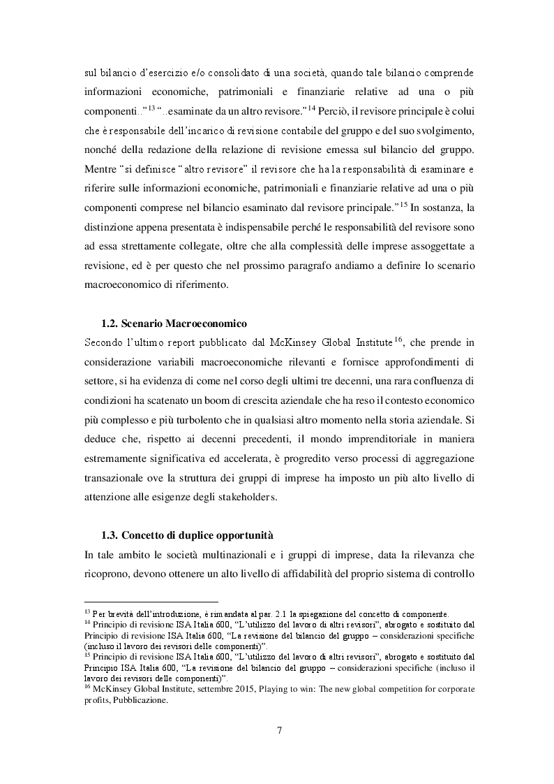 Anteprima della tesi: Revisione del bilancio consolidato nei gruppi di imprese: il principio di revisione ISA Italia 600, Pagina 4