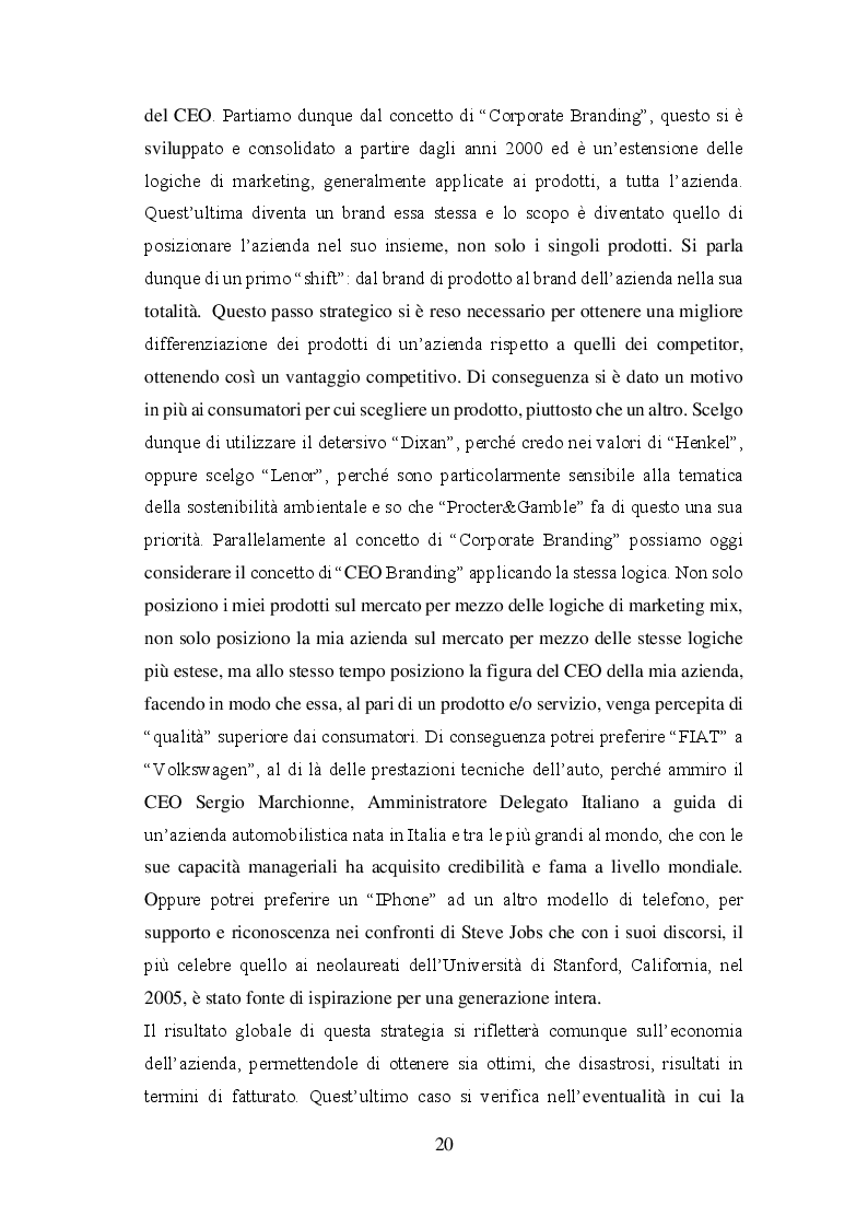 Estratto dalla tesi: La figura dei CEO e la comunicazione lo sviluppo del concetto di CEO branding: reputazione e personalità