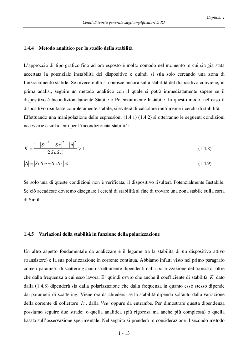 Estratto dalla tesi: Progetto ed Analisi di un Amplificatore a Basso Rumore con Lossless Feedback