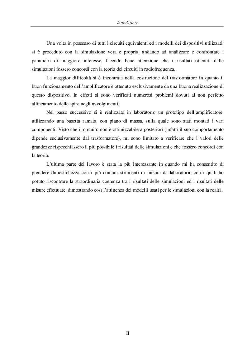 Anteprima della tesi: Progetto ed Analisi di un Amplificatore a Basso Rumore con Lossless Feedback, Pagina 3