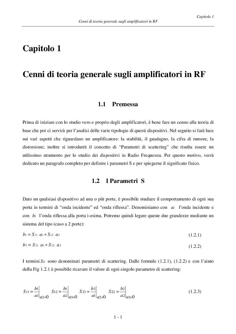Anteprima della tesi: Progetto ed Analisi di un Amplificatore a Basso Rumore con Lossless Feedback, Pagina 4