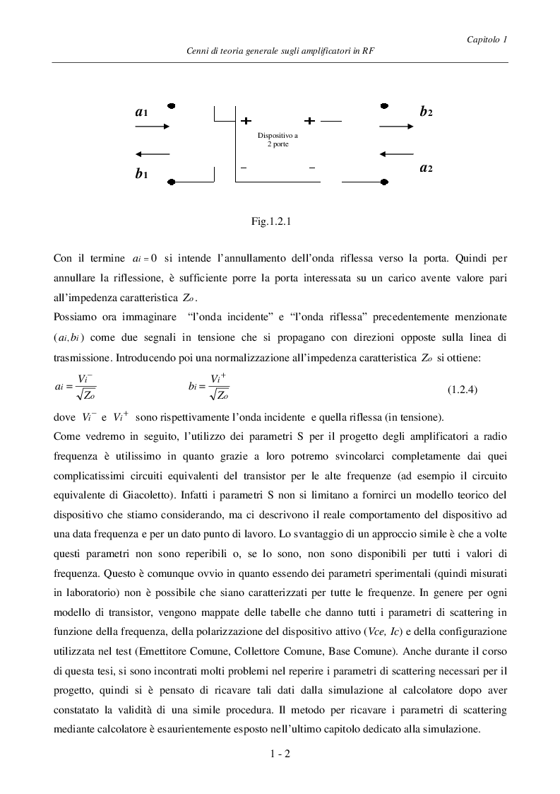 Anteprima della tesi: Progetto ed Analisi di un Amplificatore a Basso Rumore con Lossless Feedback, Pagina 5