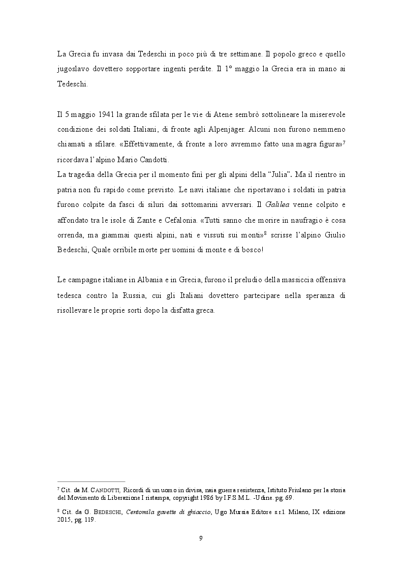 Anteprima della tesi: GENNAIO 1943: La ritirata degli alpini di Russia nelle memorie di un testimone, Pagina 7