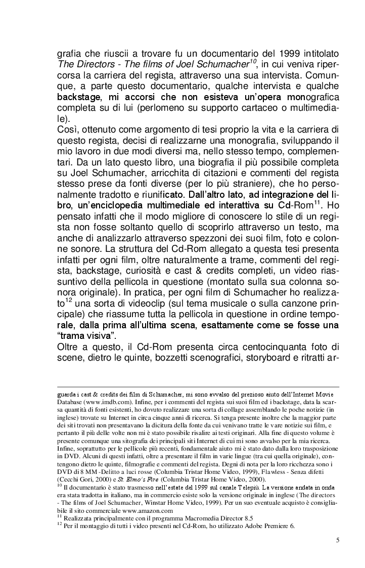 Anteprima della tesi: Joel Schumacher: Un Regista, Mille Storie, Pagina 5
