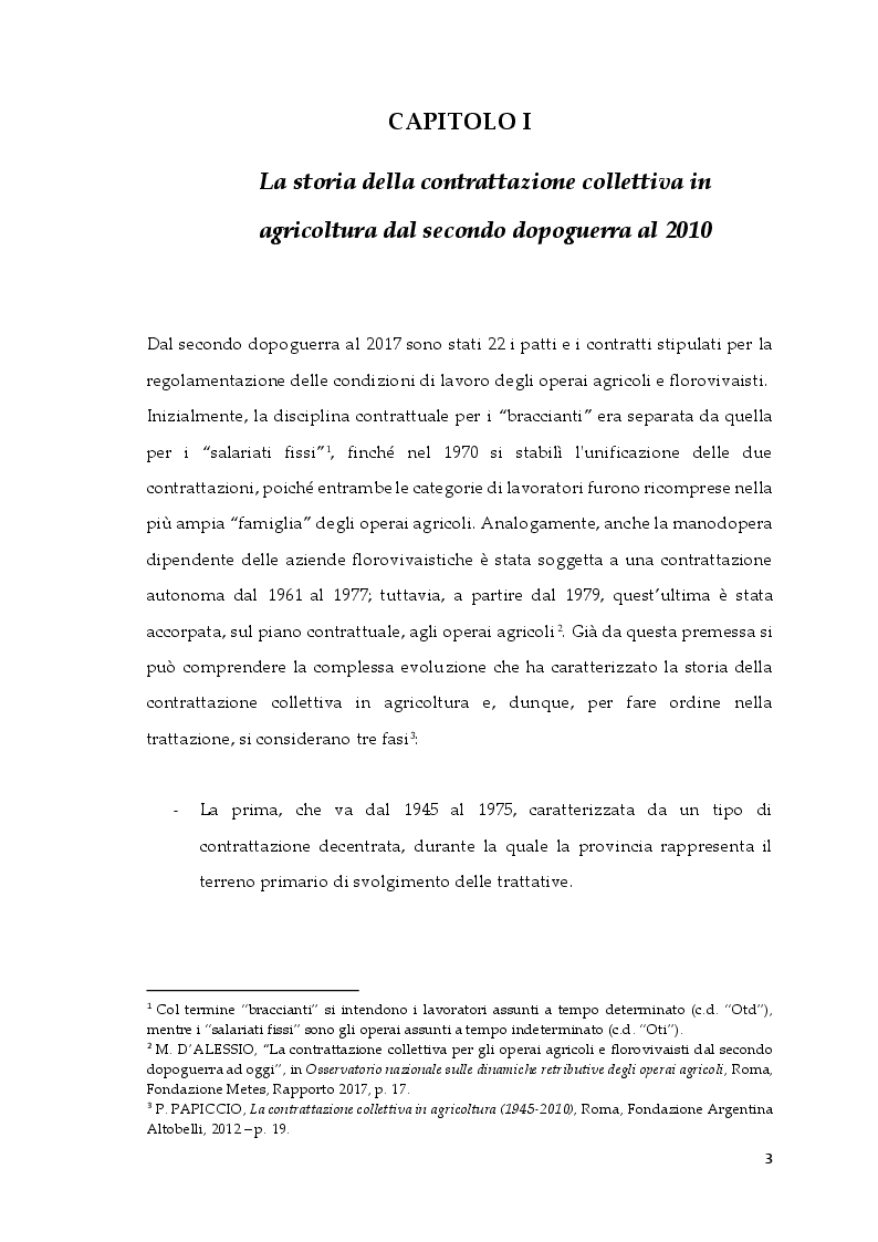 Anteprima della tesi: La contrattazione collettiva in agricoltura e il fenomeno del caporalato, Pagina 4