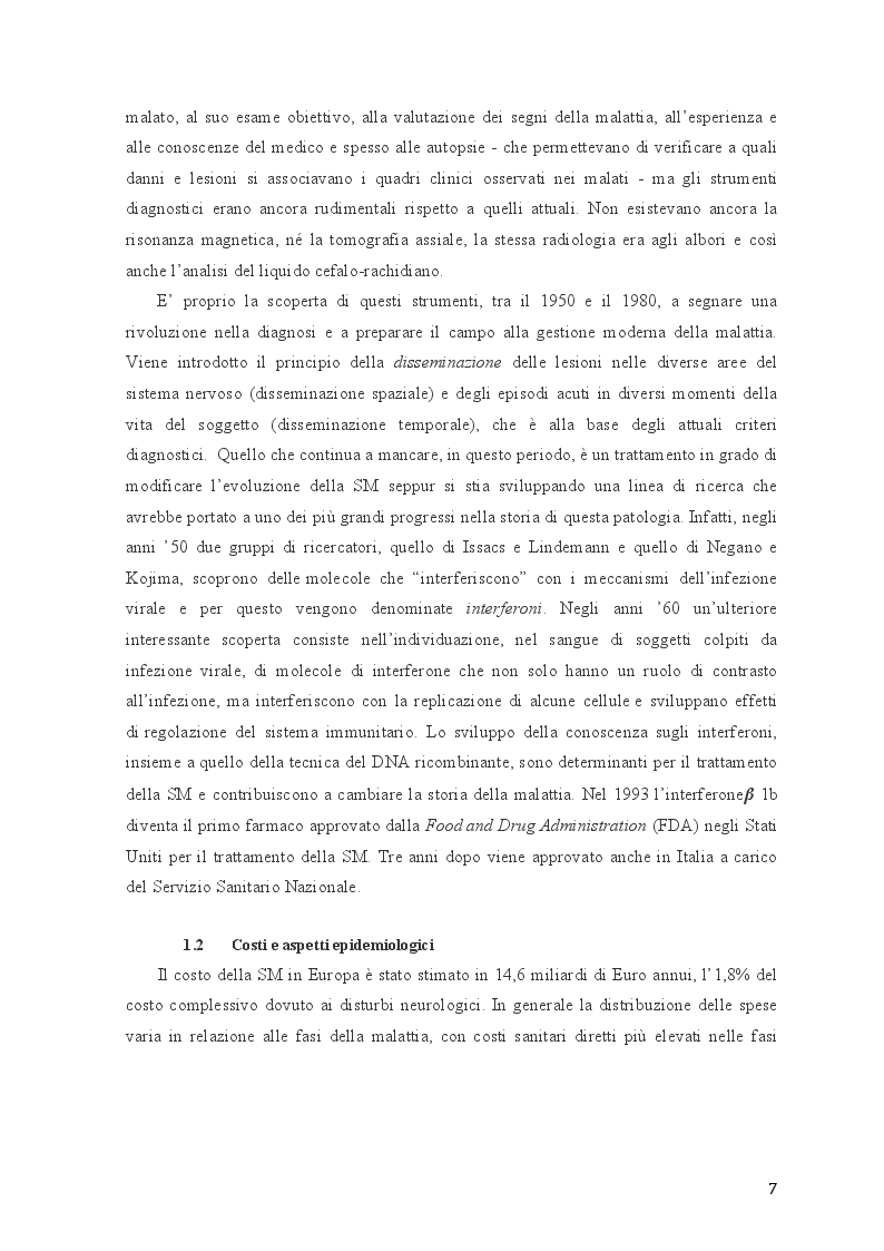 Anteprima della tesi: Disturbi neuropsichiatrici e cognitivi nella sclerosi multipla, Pagina 5