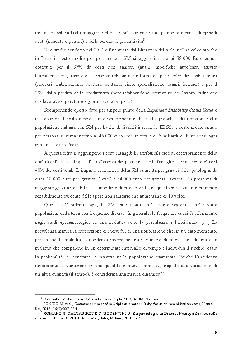 Anteprima della tesi: Disturbi neuropsichiatrici e cognitivi nella sclerosi multipla, Pagina 6