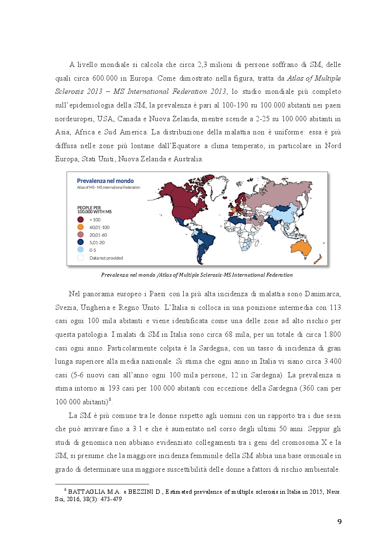 Anteprima della tesi: Disturbi neuropsichiatrici e cognitivi nella sclerosi multipla, Pagina 7