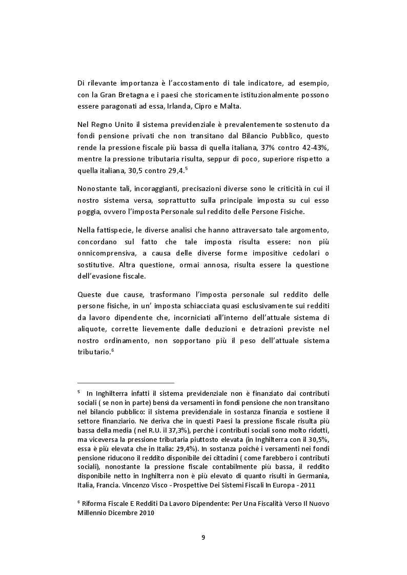 Anteprima della tesi: L’imposta personale sul reddito nel contesto italiano: Profili Teorici Evoluzione Storica e Proposte di Modifica, Pagina 5