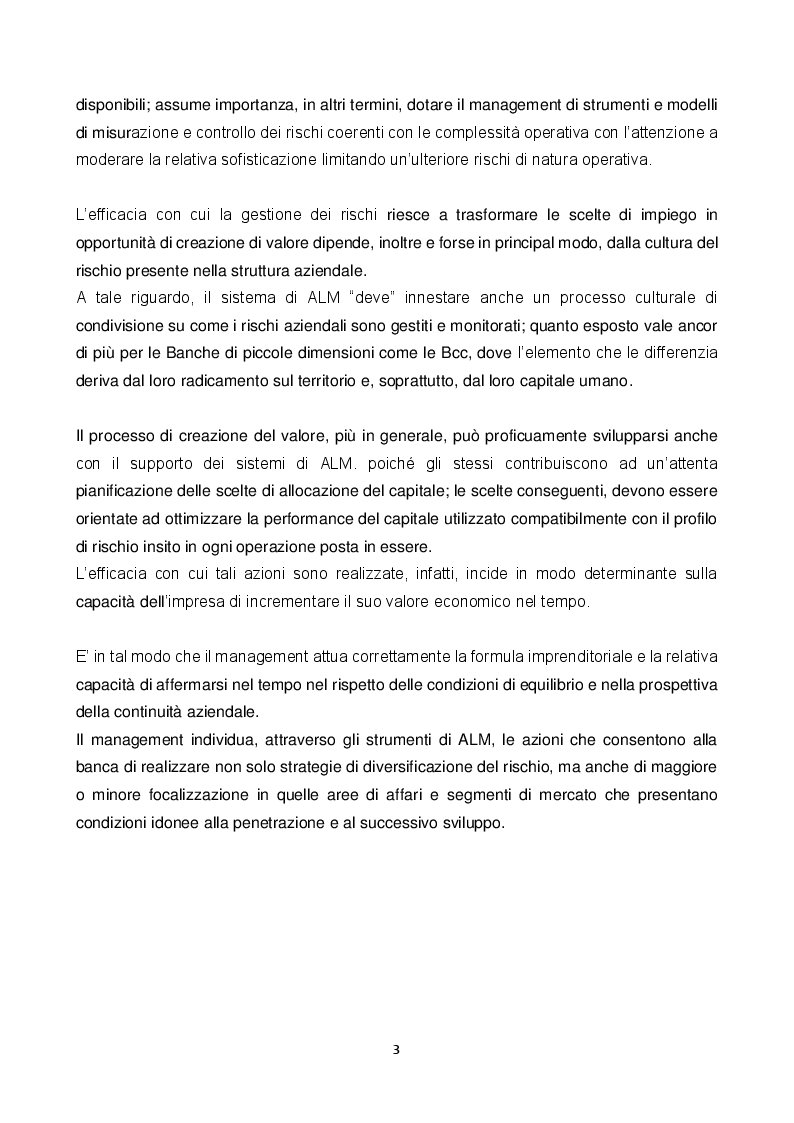 Anteprima della tesi: ALM: tecniche di gestione dell'attivo e del passivo nelle banche. Evoluzione teorica ed applicazioni pratiche nella gestione e misurazione dei rischi., Pagina 3