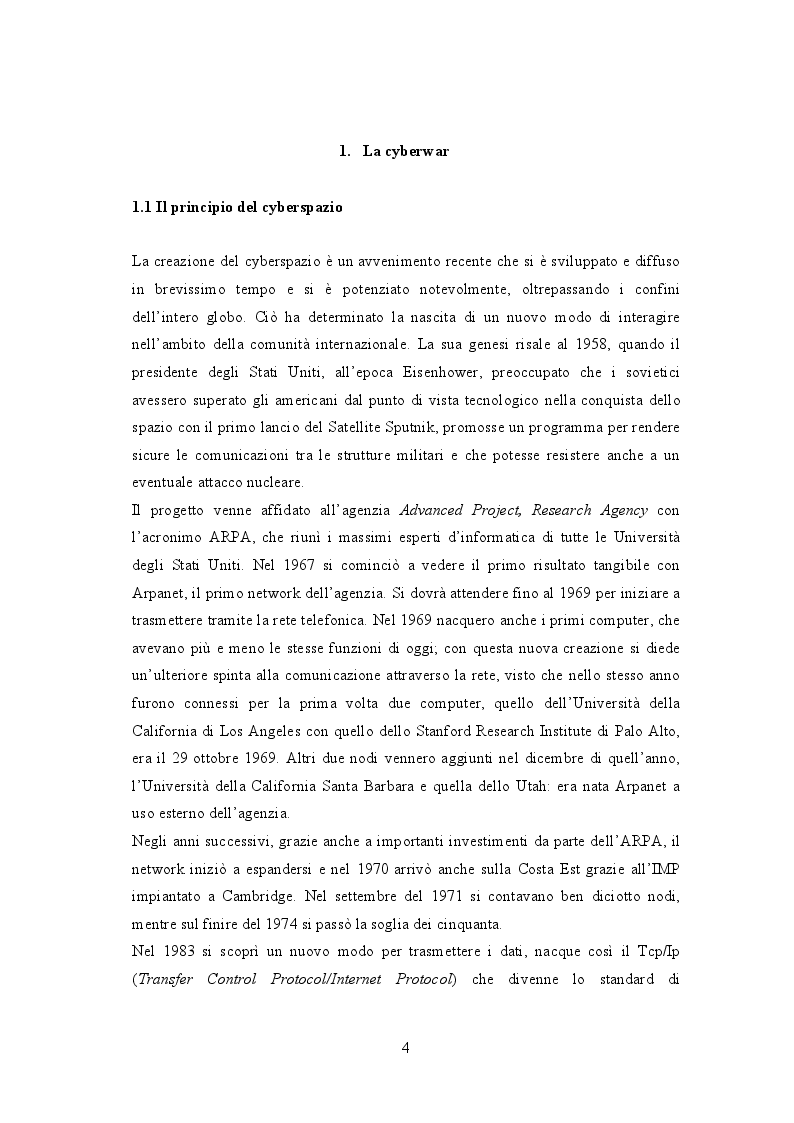 Anteprima della tesi: Cyberwar: l’instabilità nelle relazione internazionali, Pagina 3