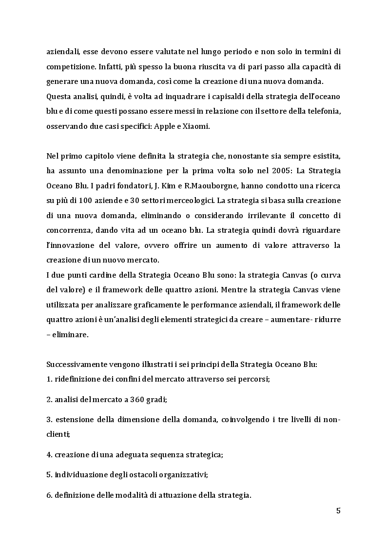 Anteprima della tesi: L'oceano blu della telefonia: casi Apple e Xiaomi, Pagina 3