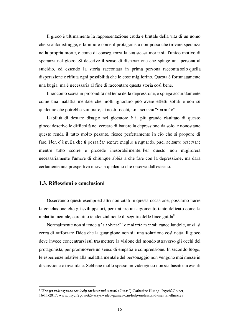 Estratto dalla tesi: Videogiochi e psicologia: come le esperienze interattive contribuiscono alla conoscenza ed alla cura delle malattie mentali
