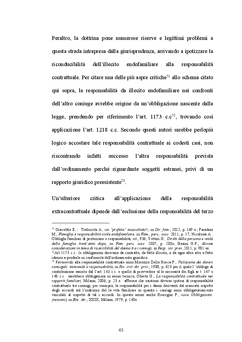 Estratto dalla tesi: L'illecito endofamiliare, tra acquisizioni giurisprudenziali e criticità del sistema giuridico