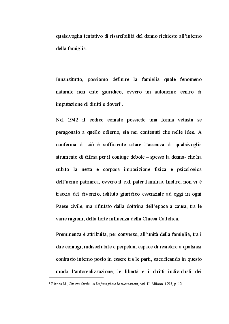Anteprima della tesi: L'illecito endofamiliare, tra acquisizioni giurisprudenziali e criticità del sistema giuridico, Pagina 3