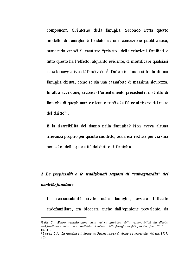 Anteprima della tesi: L'illecito endofamiliare, tra acquisizioni giurisprudenziali e criticità del sistema giuridico, Pagina 4