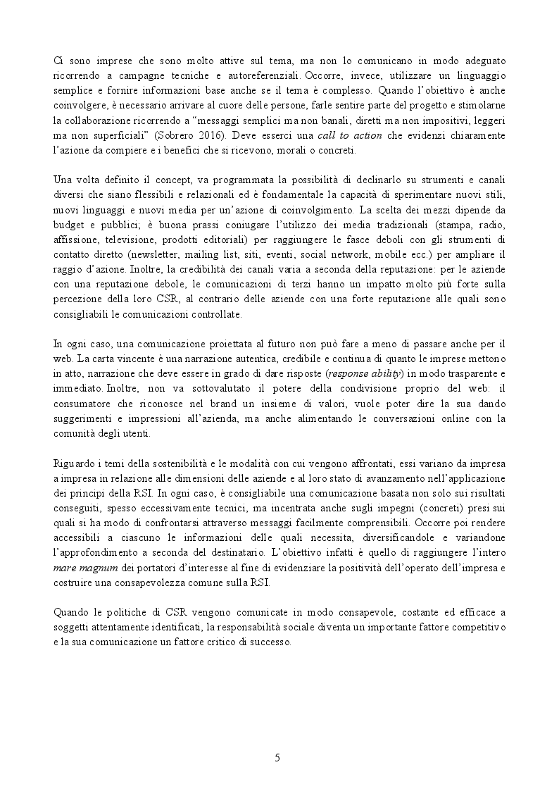 Anteprima della tesi: La Responsabilità Sociale d'Impresa: "far bene e farlo sapere", Pagina 4