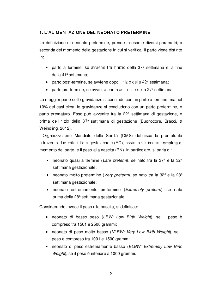 Anteprima della tesi: Evitare l'uso del biberon durante l'avviamento dell'allattamento nei neonati pretermine può migliorare i tassi di allattamento esclusivo?, Pagina 5
