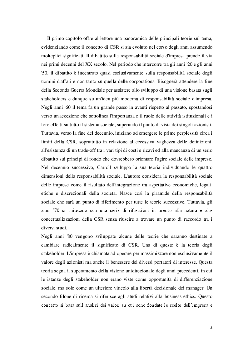 Anteprima della tesi: Corporate Social Responsibility e teoria economica, Pagina 3
