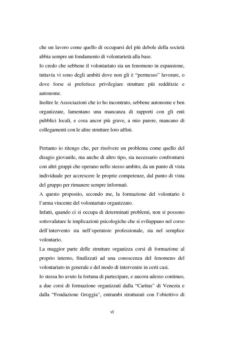 Anteprima della tesi: Il volontariato nel settore del disagio minorile: una ricerca nell'area veneziana, Pagina 4