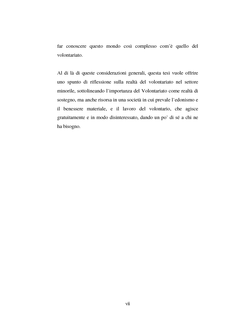 Anteprima della tesi: Il volontariato nel settore del disagio minorile: una ricerca nell'area veneziana, Pagina 5