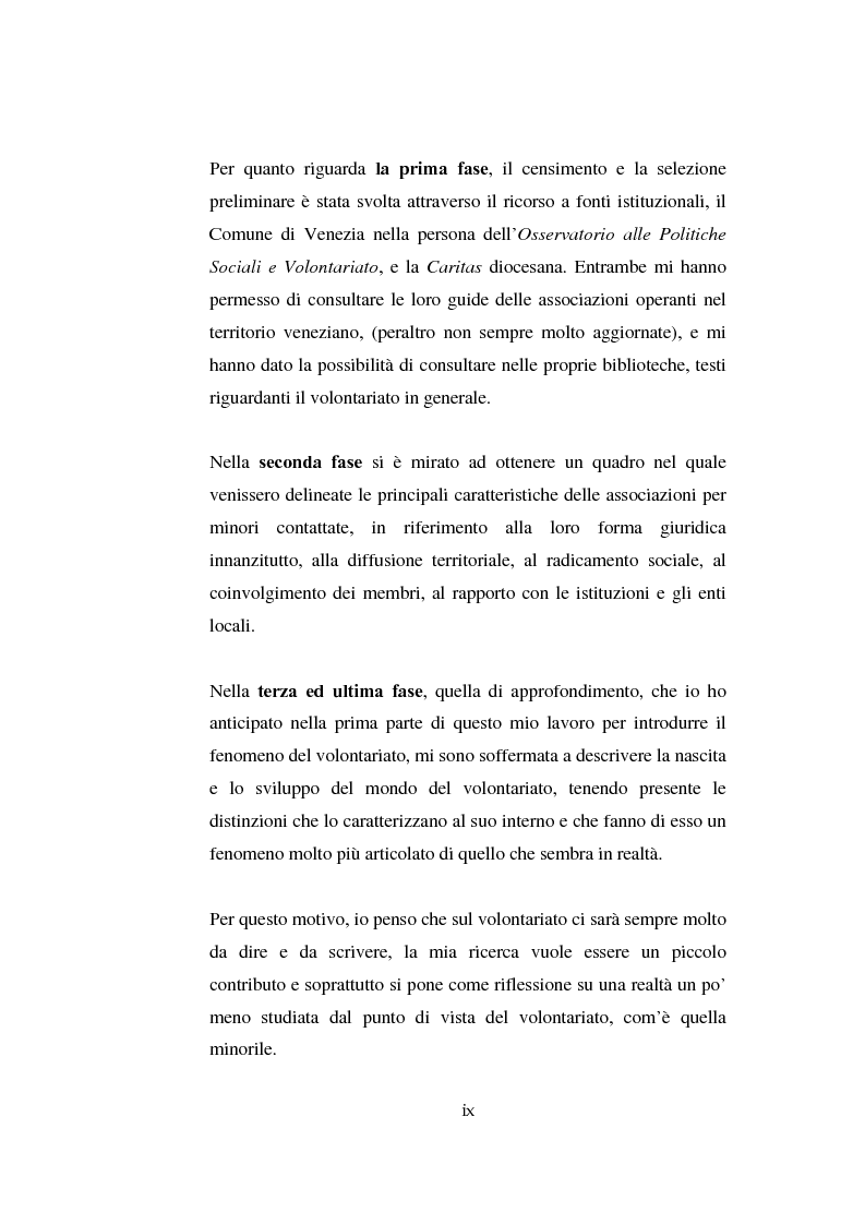 Anteprima della tesi: Il volontariato nel settore del disagio minorile: una ricerca nell'area veneziana, Pagina 7