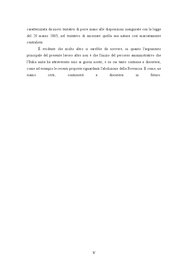 Anteprima della tesi: L'unificazione amministrativa del Regno d'Italia: tra autonomie locali e centralismo, Pagina 6