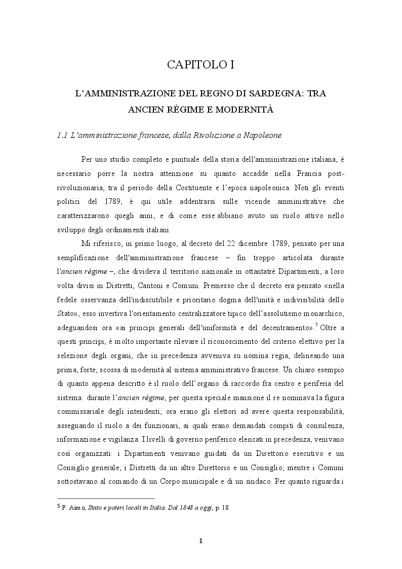 Anteprima della tesi: L'unificazione amministrativa del Regno d'Italia: tra autonomie locali e centralismo, Pagina 7